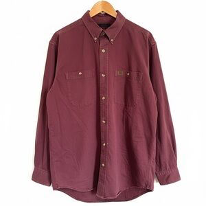 Riggs Workwear Wrangler Burgundy Heavy Cotton Work Shirt